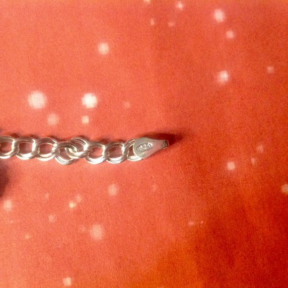 Vintage Hand-made Initial "A" Rhinestone Charm Bracelet 925 Silver Chain - Picture 3 of 4